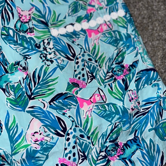 Lilly Pulitzer Little Lilly Classic Shift In Barking Up The Palm Tree Sz 7 - Picture 6 of 6